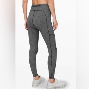 Lululemon High-Rise leggings back zipper pocket heather grey size 0 NWOT
